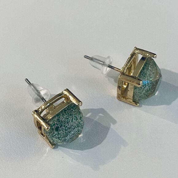 Fine Mint Glitter Stud Earrings NEW - Picture 2 of 2